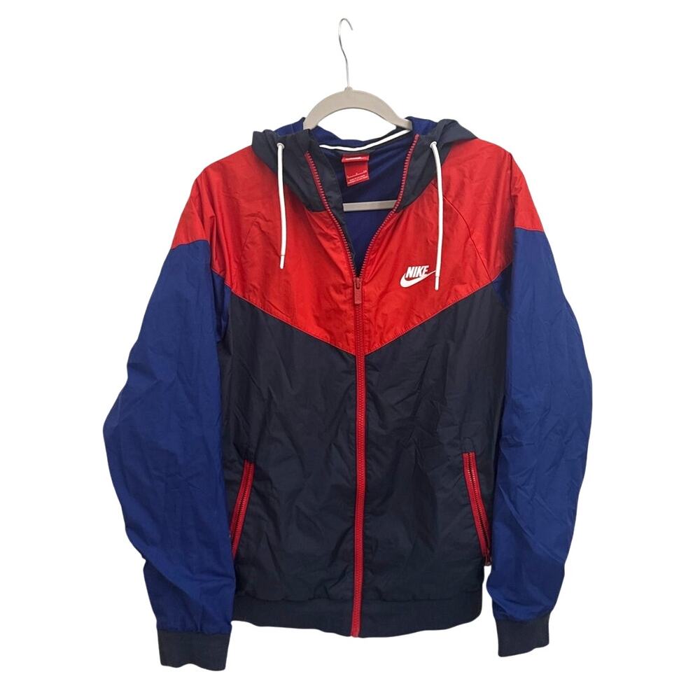 Nike Hooded Windbreaker Blue Full Zip Dadcore All Season Jacket Men's Small